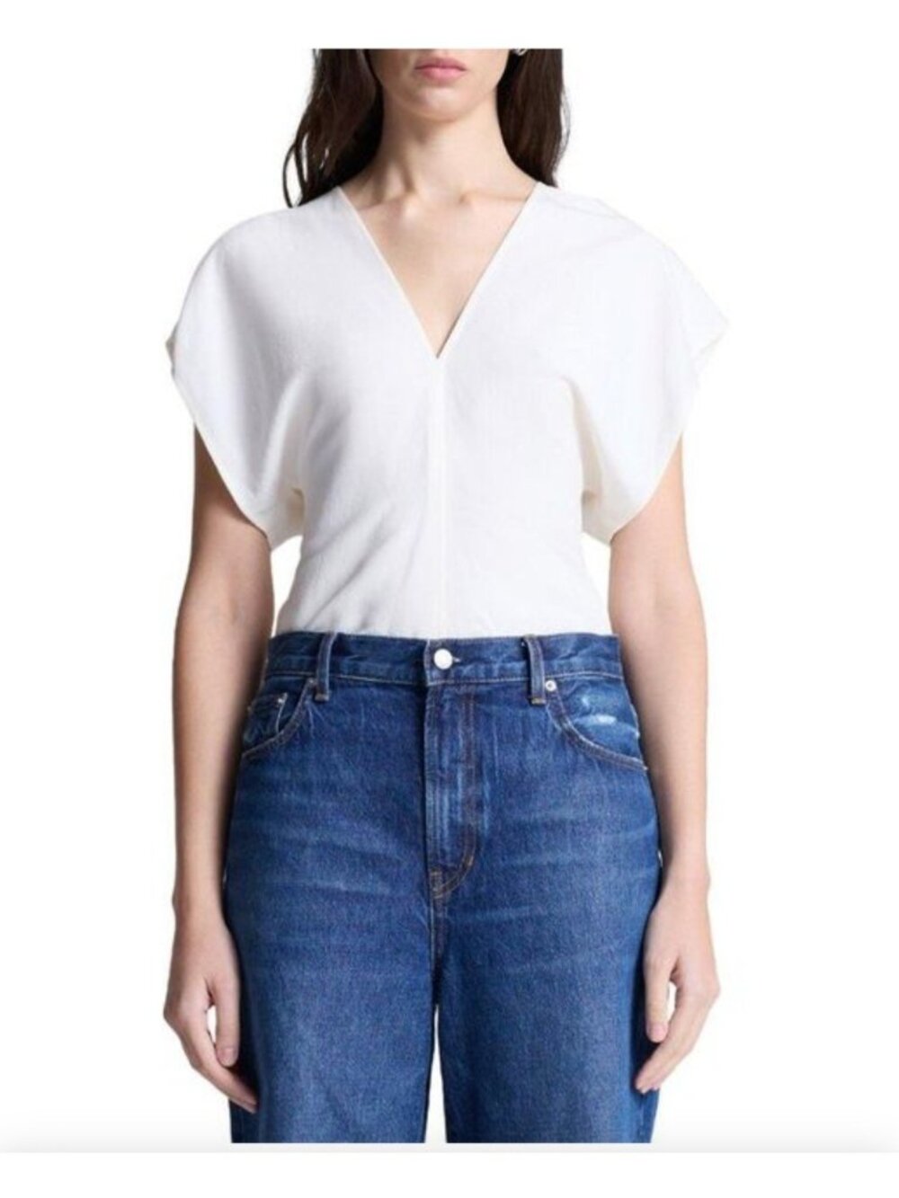 ALC Fay Linen-Blend Top in White Size 10 NWT